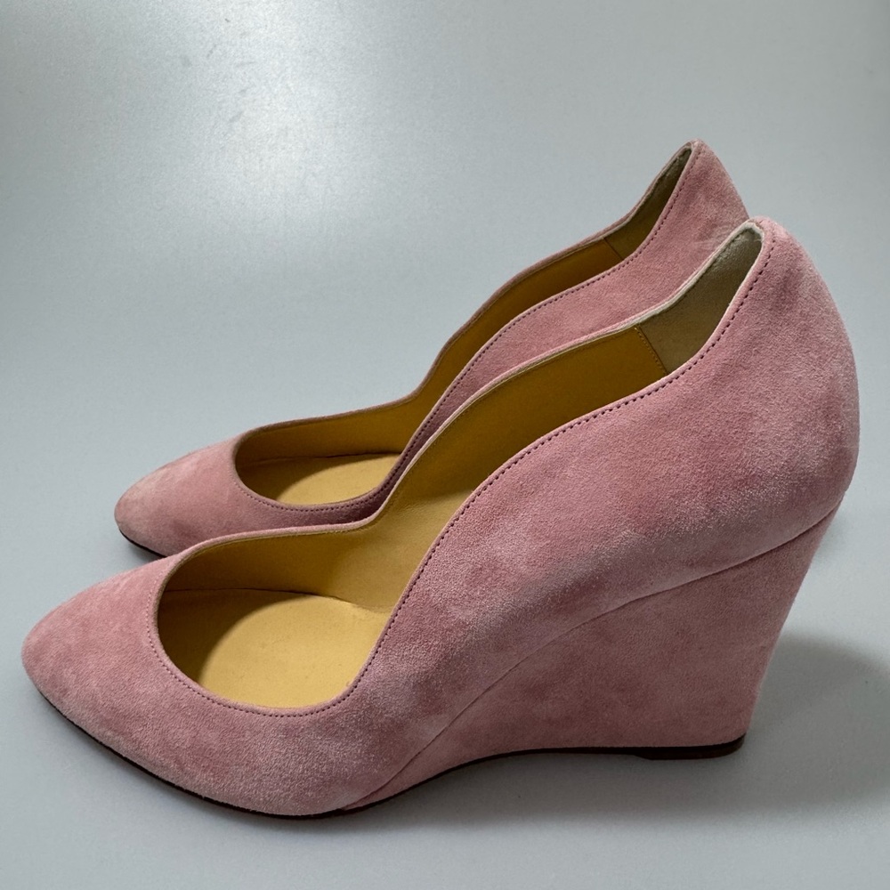 Christian Louboutin Pink Suede Wedges